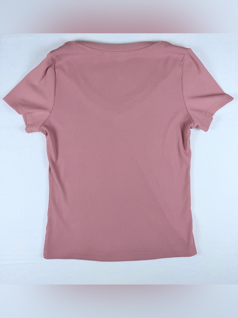 PRETTY GARDEN Women's Dusty Pink Ribbed Short Sleeve Top & Wide Leg Pants Set L - Picture 6 of 12